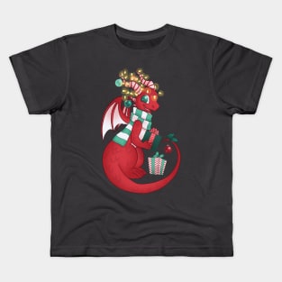 Christmas Dragon 2021 with lights Kids T-Shirt